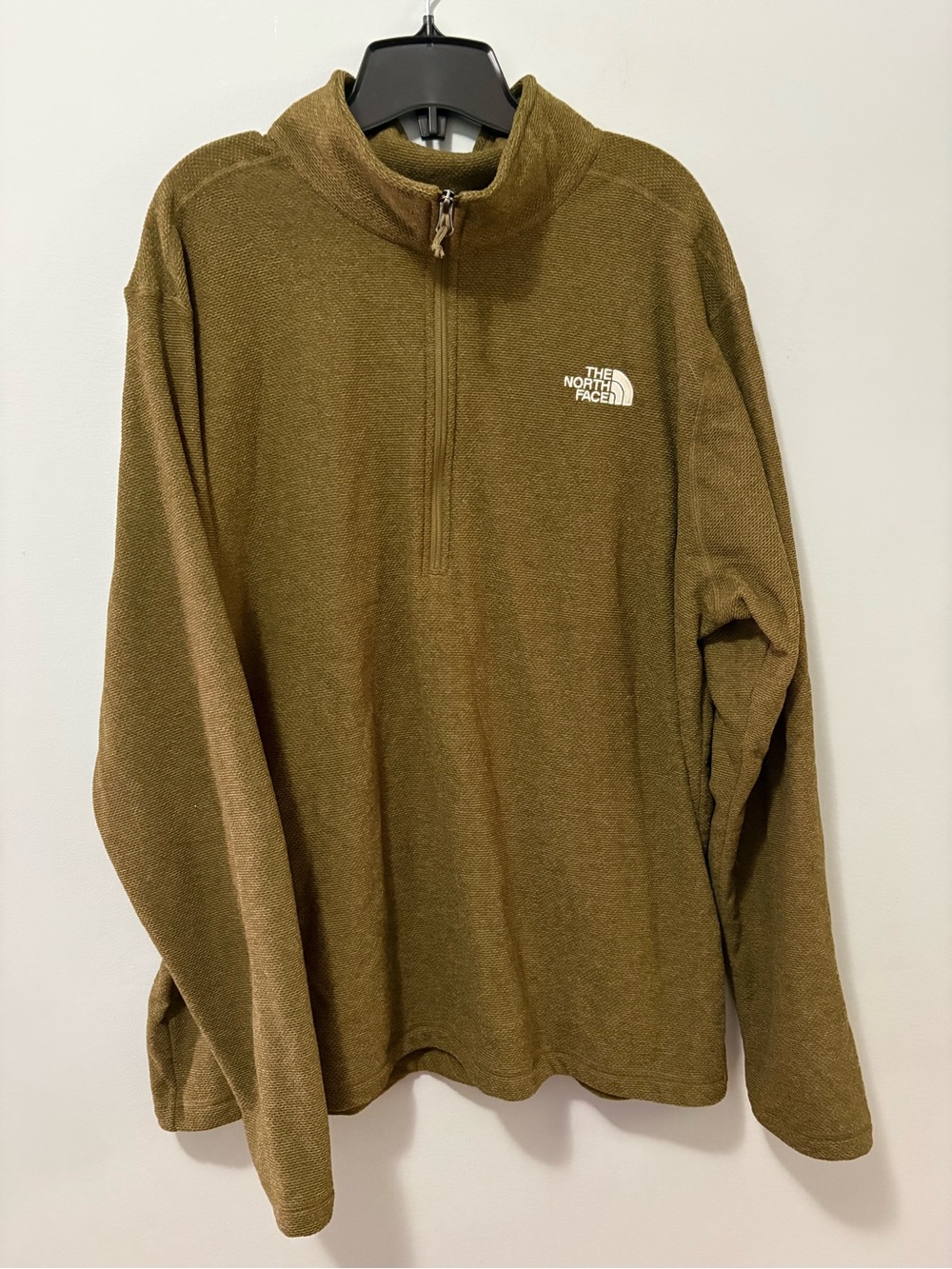 The North Face Men’s Olive Green Quarter-Zip Pullover Sweater
